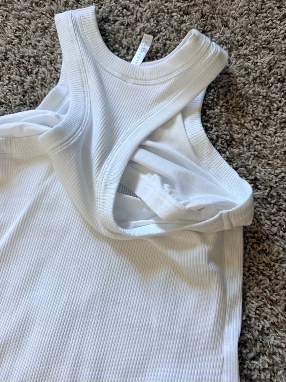 Fabletics White Ribbed High-Neck Tank - Picture 4 of 5